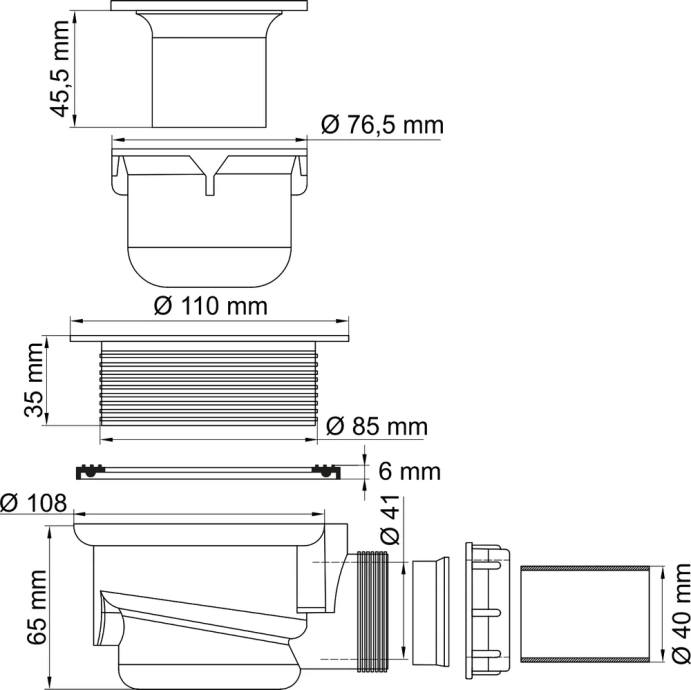 Сифон для поддона Wasserkraft белый D455 - 1