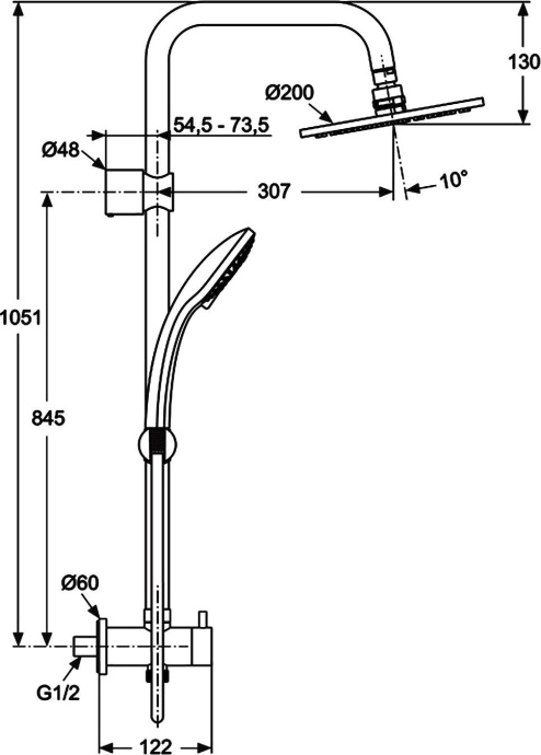 Душевая стойка Ideal Standard IdealRain  A5689AA - 4