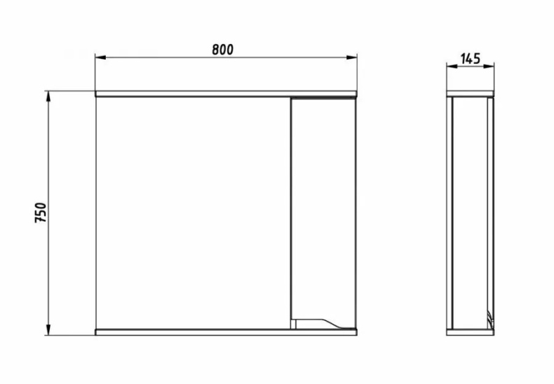 Зеркало со шкафчиком ASB-mebel Бари 80 белый 9601 - 1