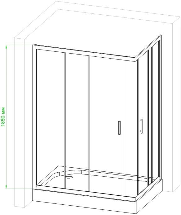 Душевой уголок Royal Bath HPD 120х80 профиль черный стекло матовое RB8120HPD-C-BL - 3