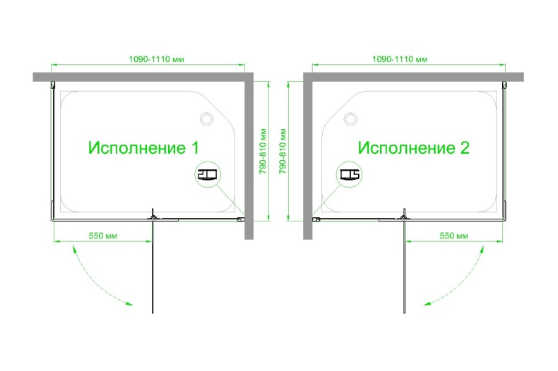 Душевой угол Royal Bath HPVD 110х80 профиль черный стекло матовое RB8110HPVD-C-BL - 3