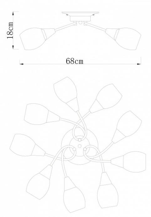 Потолочная люстра Arte Lamp Penny A2701PL-9WG - 1