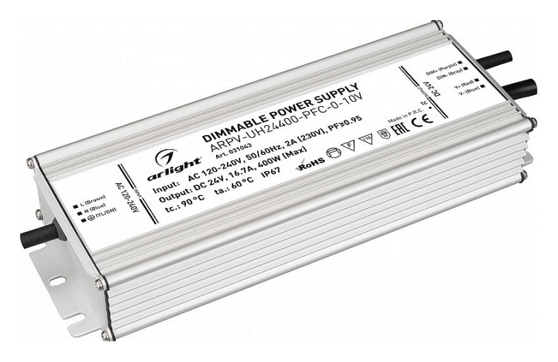 Блок питания Arlight ARPV-UH24400-PFC-0-10V 24V 400W IP67 16,7A 031043 - 0