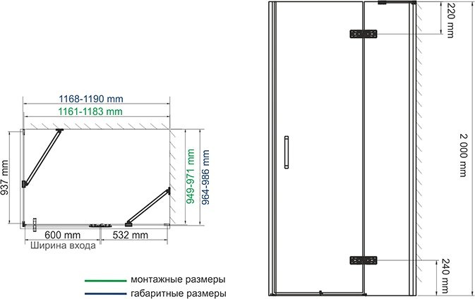 Душевой уголок Wasserkraft Aller 10H10R 120x100 см - 5