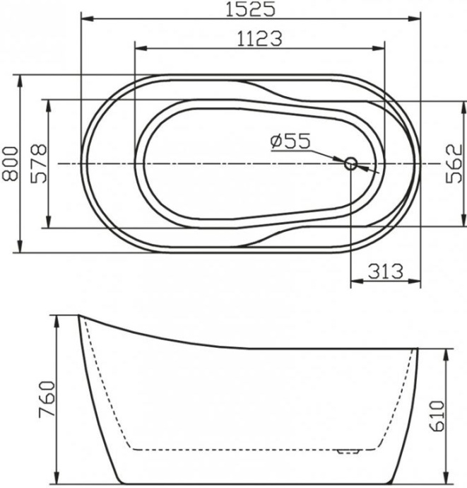 Акриловая ванна BelBagno BB301 - 3