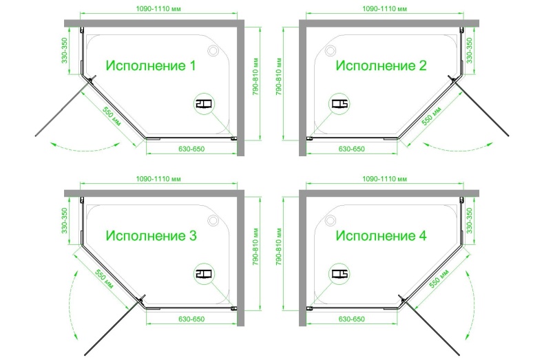 Душевой уголок Royal Bath TR 80х110 профиль белый стекло прозрачное RB1180TR-T - 3