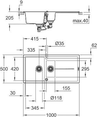 Мойка кухонная Grohe K400 31642AP0 - 4