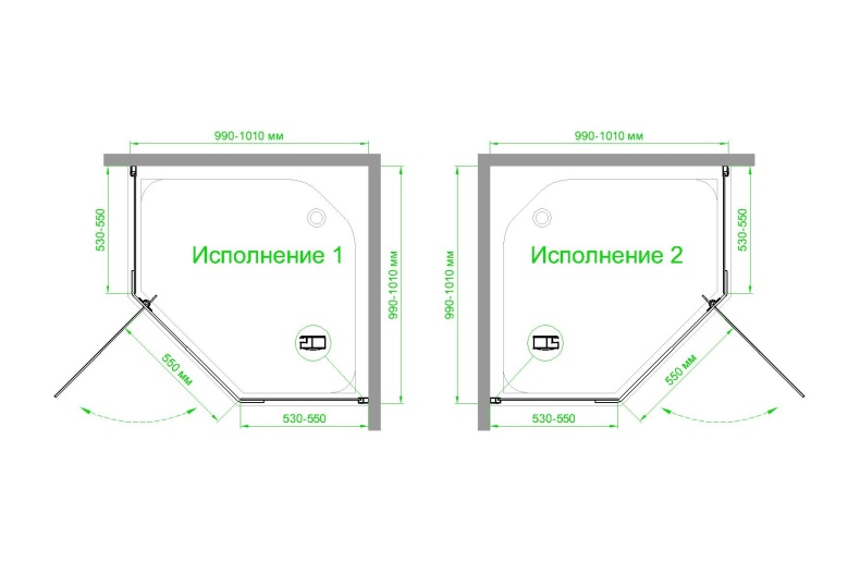 Душевой уголок Royal Bath TR 100х100 профиль черный стекло матовое RB100TR-C-BL - 3