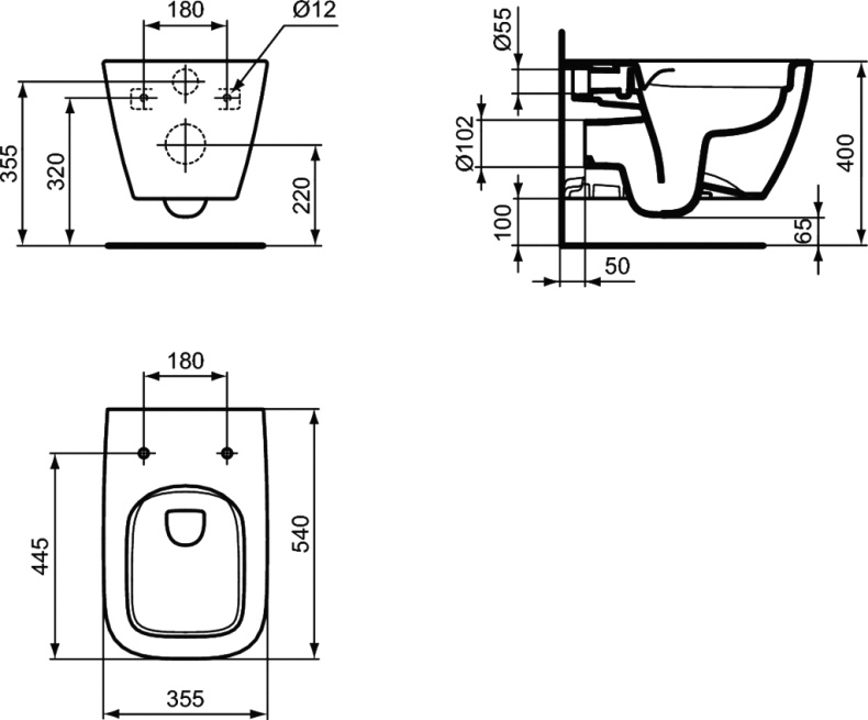 Чаша для подвесного унитаза Ideal Standard I.Life белый  T461401 - 6