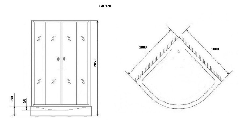 Душевая кабина Grossman GR171 100х100 GR170 - 3