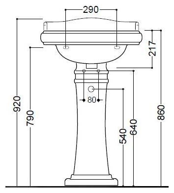 Раковина подвесная Kerasan Retro 55 белый  104501*3 - 9