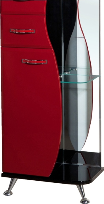 Шкаф-пенал Bellezza Рио 50 L красный с черным 4623606022212 - 3
