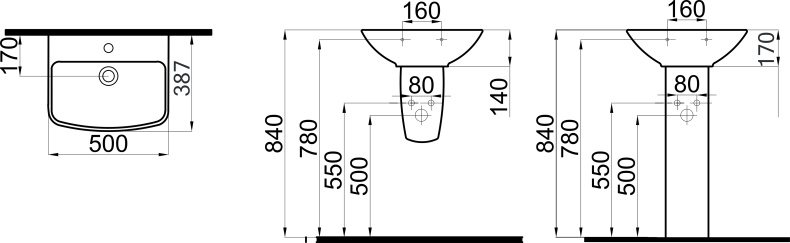 Раковина STWORKI Дублин 50 K3501-2505-001-1-0000 - 1