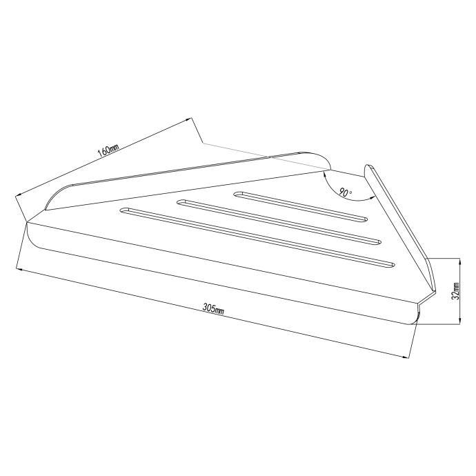 Swedbe Attribut Угловая полка, цвет: черный 9802B - 2