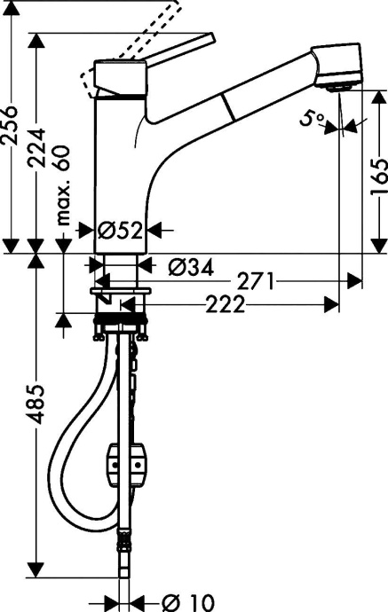 Смеситель Hansgrohe Talis S 32841000 для кухонной мойки - 8