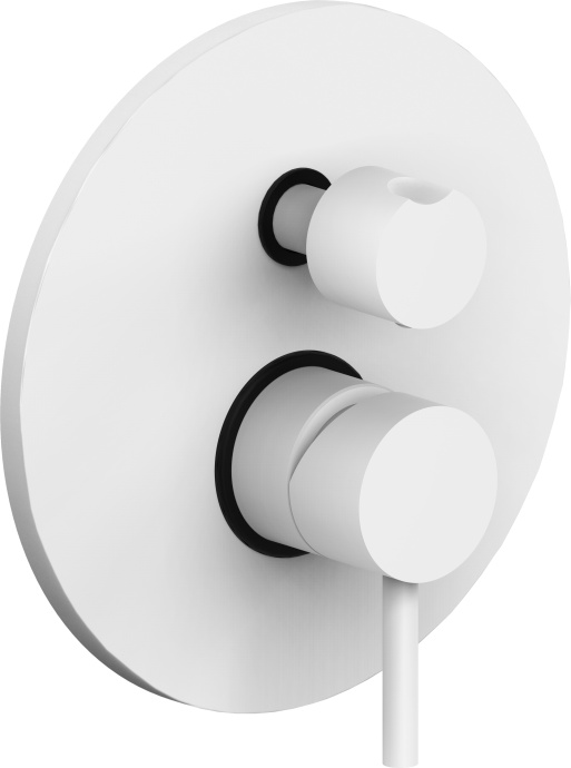 Смеситель Paffoni Light LIG018BO с ВНУТРЕННЕЙ ЧАСТЬЮ, для ванны с душем, белый - 0
