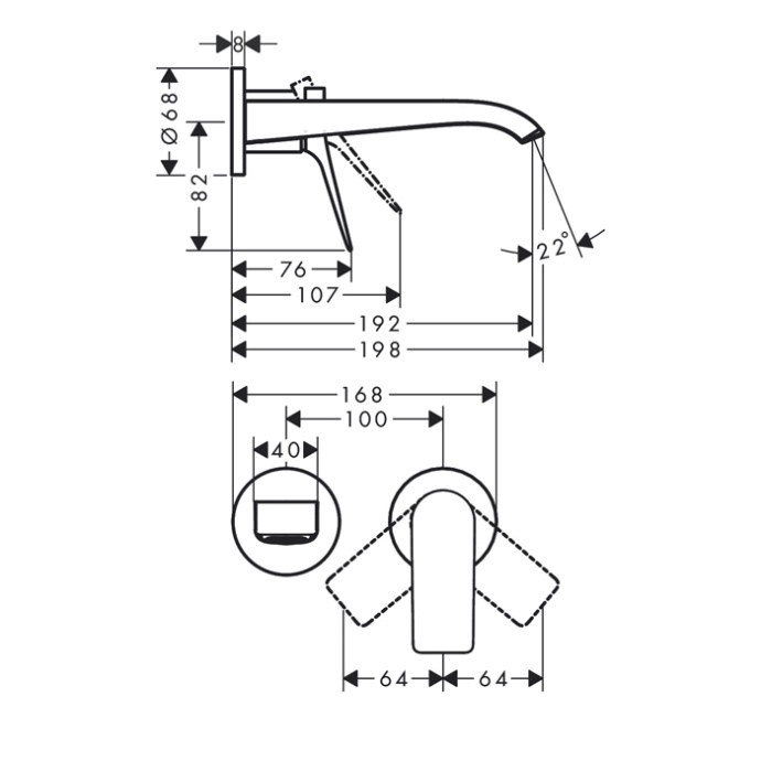 Смеситель для раковины Hansgrohe Vivenis чёрный матовый 75050670 - 2