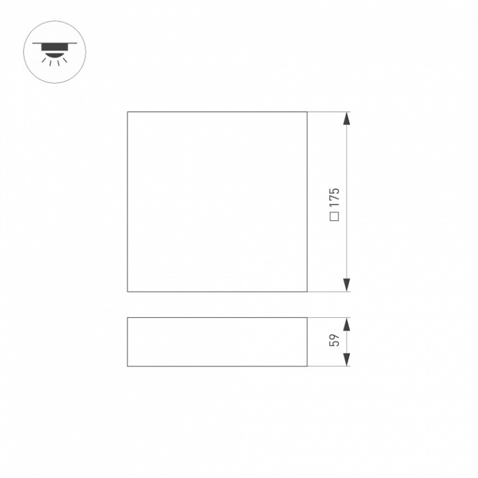 Потолочный светодиодный светильник Arlight SP-Quadro-S175x175-16W Warm3000 034782 - 3