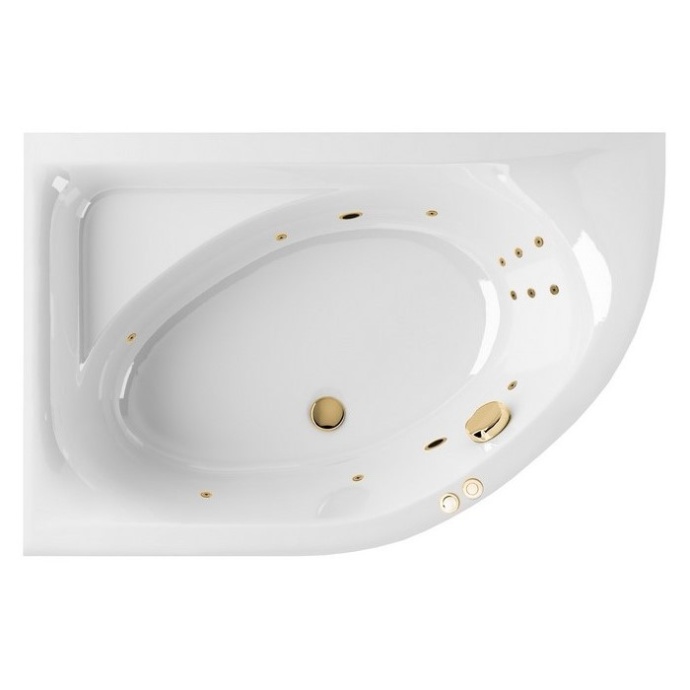 Ванна акриловая Excellent Aquaria Line 150x100 L с гидромассажем белый - золото WAEX.ARL15.LINE.GL - 0