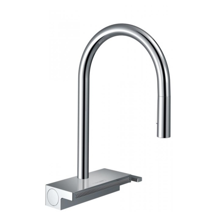 Кухонный смеситель hansgrohe Aquno Select M81, однорычажный, 170, с вытяжным душем, 3jet, sBox 73831000, хром - 0