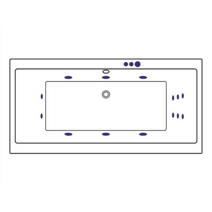 Акриловая ванна Excellent Pryzmat Slim 180x80 белая золото с гидромассажем WAEX.PRY18S.SMART.GL - 1