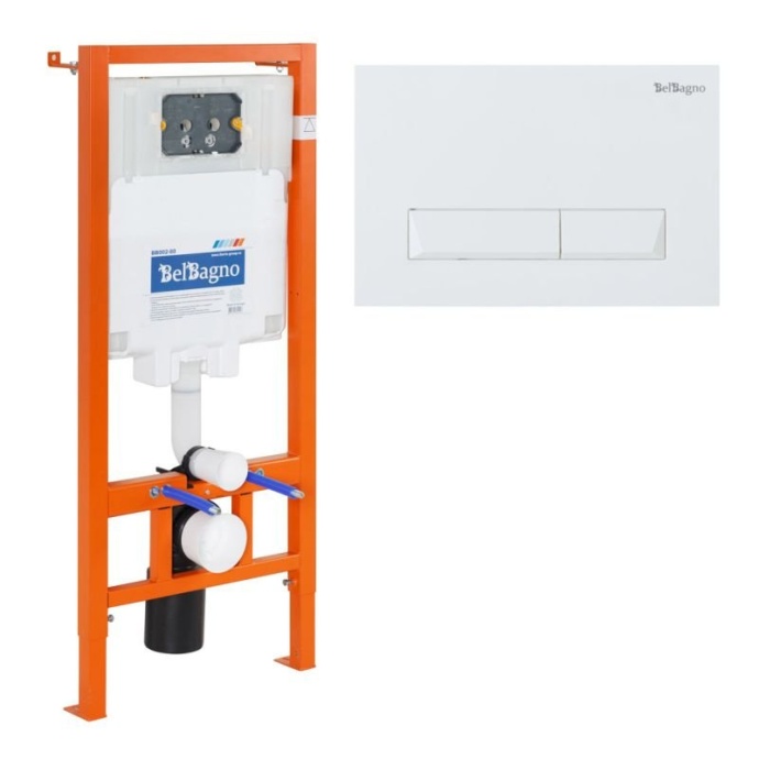 Система инсталляции BelBagno 80 с кнопкой смыва белый BB002-80/BB009-MR-BIANCO - 0