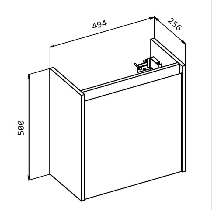 Тумба под раковину Belbagno Kraft Mini 50 R серый KRAFT MINI-500/260-1A-SO-CG-R - 5