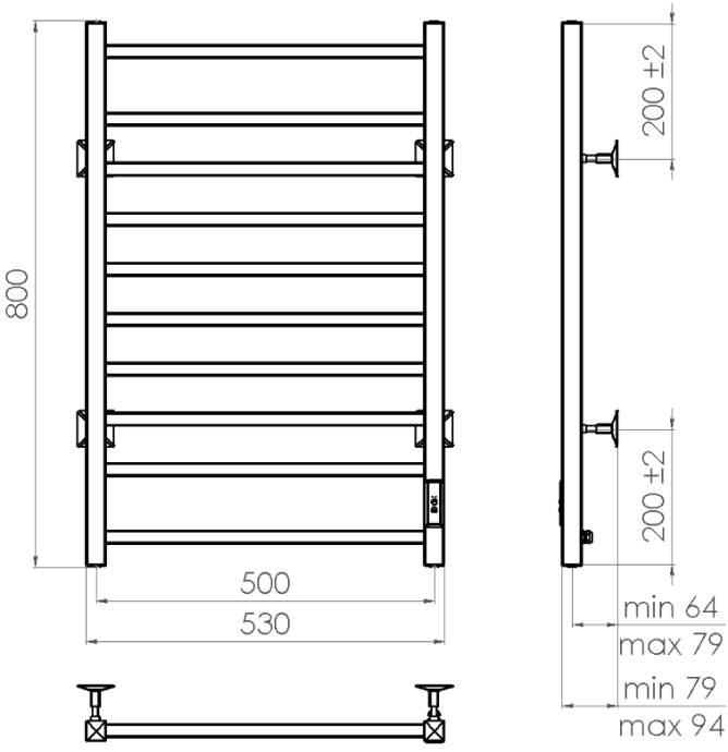 Полотенцесушитель электрический Vincea VTD-1LWE - 3