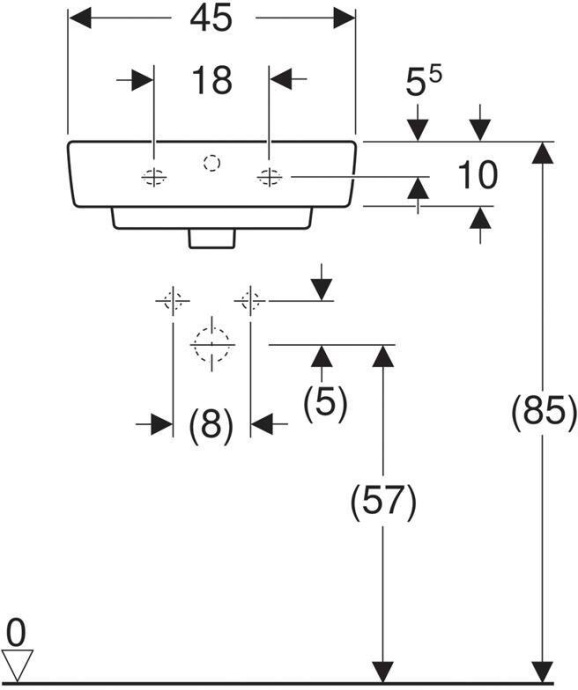 276145000 Renova Compact Раковина, 450х340 мм - 1