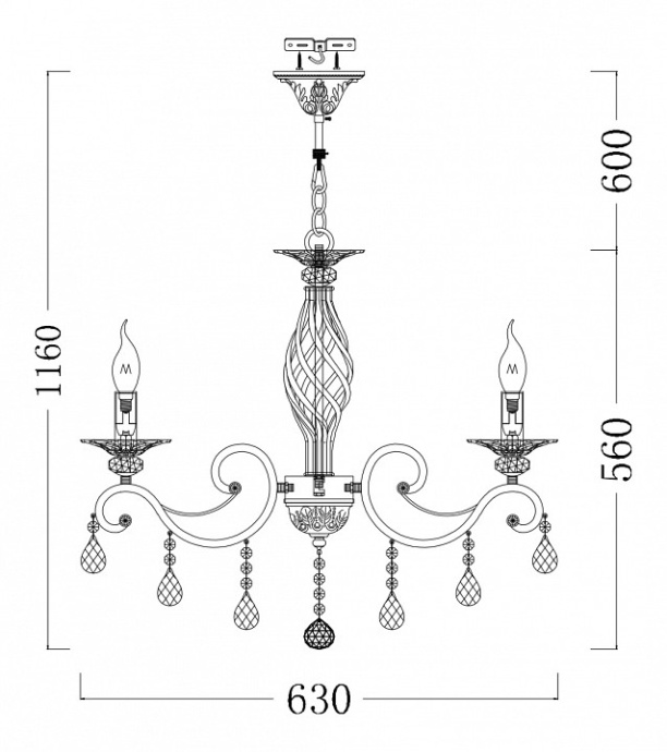 Подвесная люстра Maytoni Grace ARM247-06-G - 2