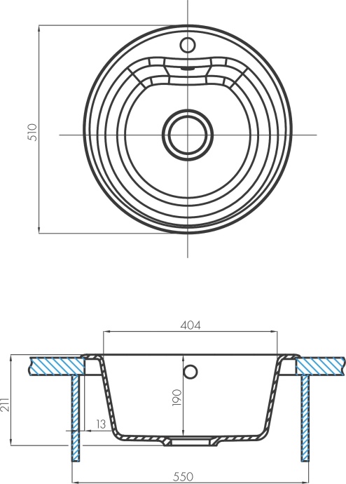 Мойка кухонная AQUATON Мида песочная 1A712732MD220 - 2