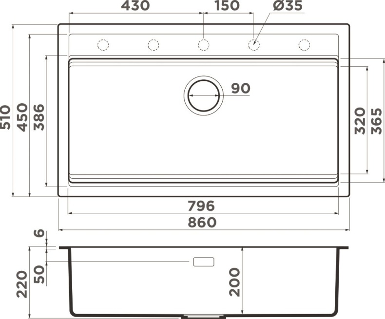 Мойка кухонная Omoikiri Kitagawa 86-LB белая 4993795 - 2