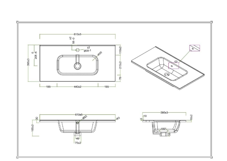 Комплект мебели Belbagno Kraft 39 80 темное дерево - 12