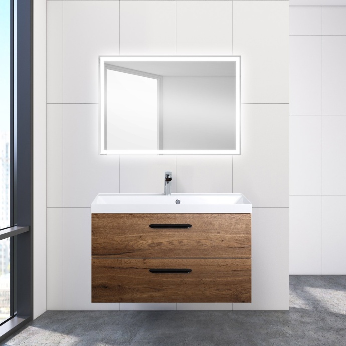 Тумба с раковиной BelBagno Aurora 90 rovere tabacco - 5