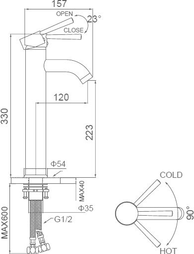 Смеситель для раковины STWORKI FD01031 высокий - 1