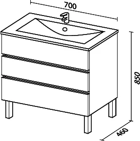 Комплект мебели Sanvit Кубэ-3 70 белый глянец - 4