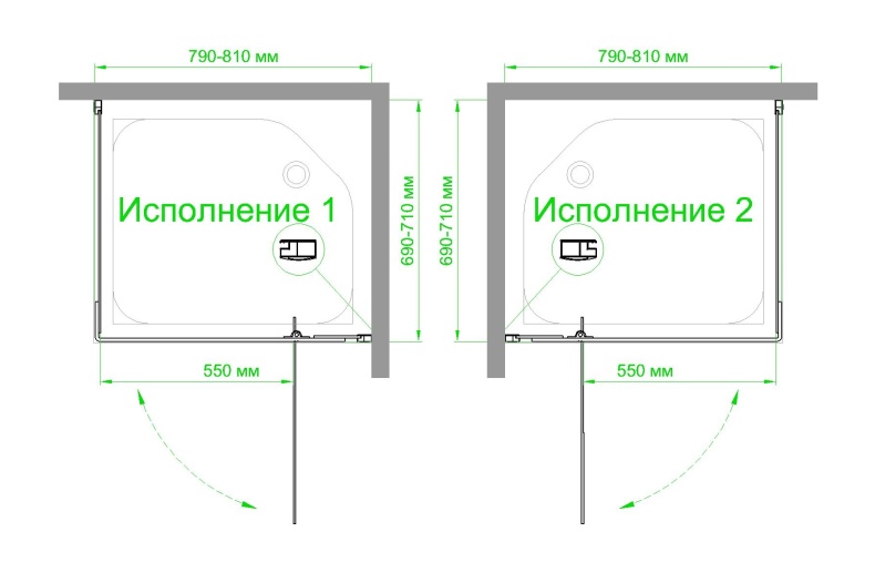 Душевой уголок Royal Bath HPVD 80х70 профиль черный стекло матовое RB7080HPVD-C-BL - 3