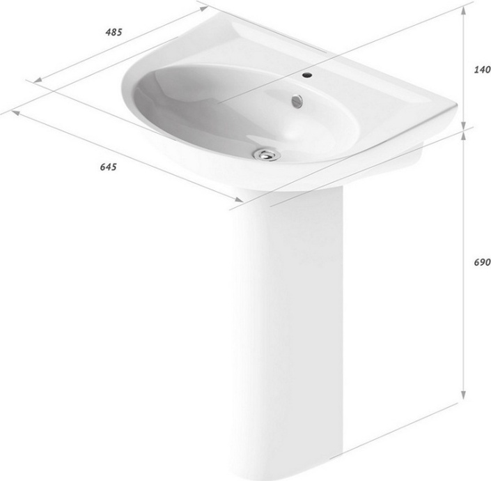 Пьедестал для раковины Sanita luxe Classic luxe SL300101 CSCSLPD01 - 3