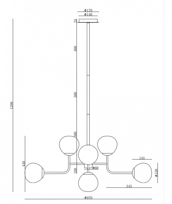 Подвесная люстра Maytoni Erich MOD221-PL-08-G - 5