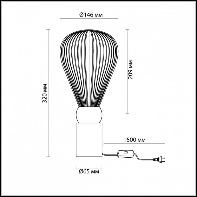 Настольная лампа Odeon Light Exclusive Elica 5417/1T - 2