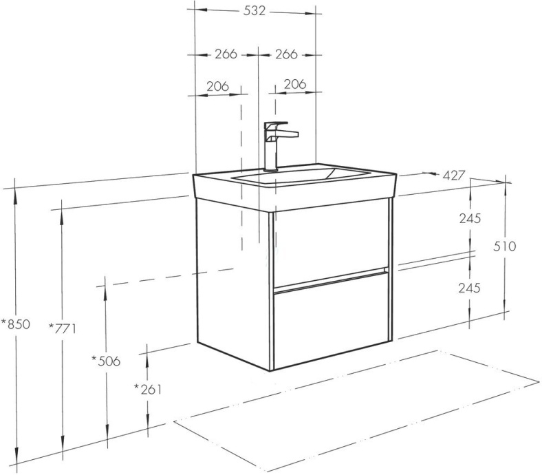 Комплект мебели Aquaton Сканди 55 белый  - 13