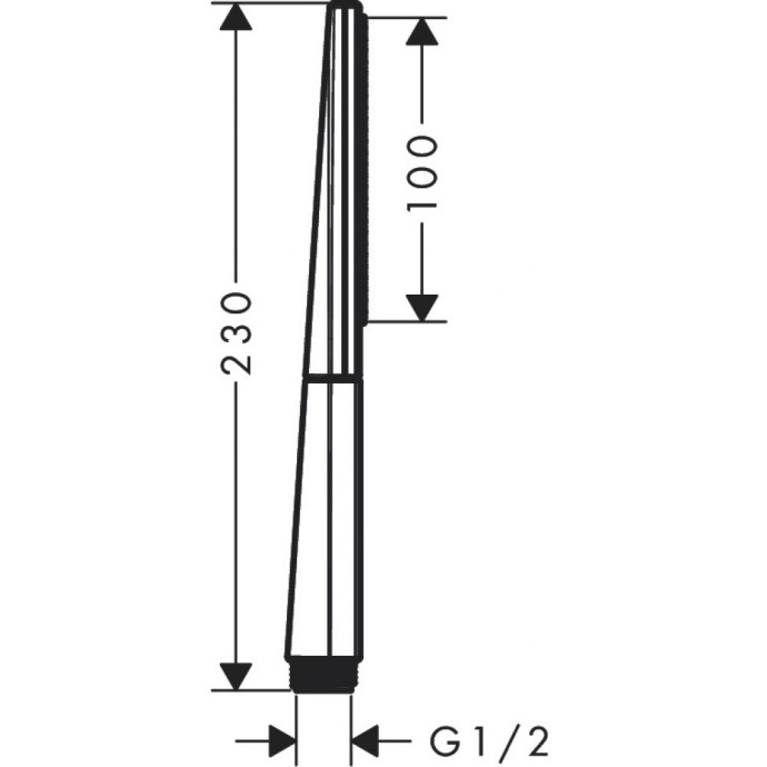 26866670 HG Rainfinity Baton 100 1jet ручной душ матовый черный - 1