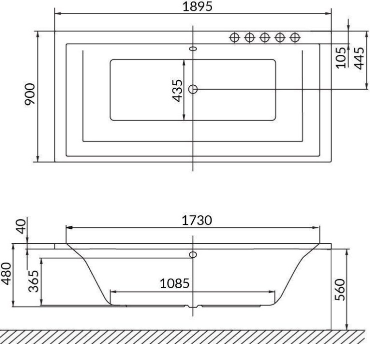 Акриловая ванна Excellent Crown Grand 190x90 WAEX.CRG19WH - 1