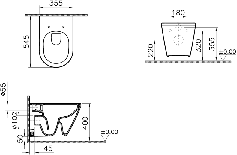 Чаша для унитаза подвесного VitrA Integra Round 7041B003-0075 - 3