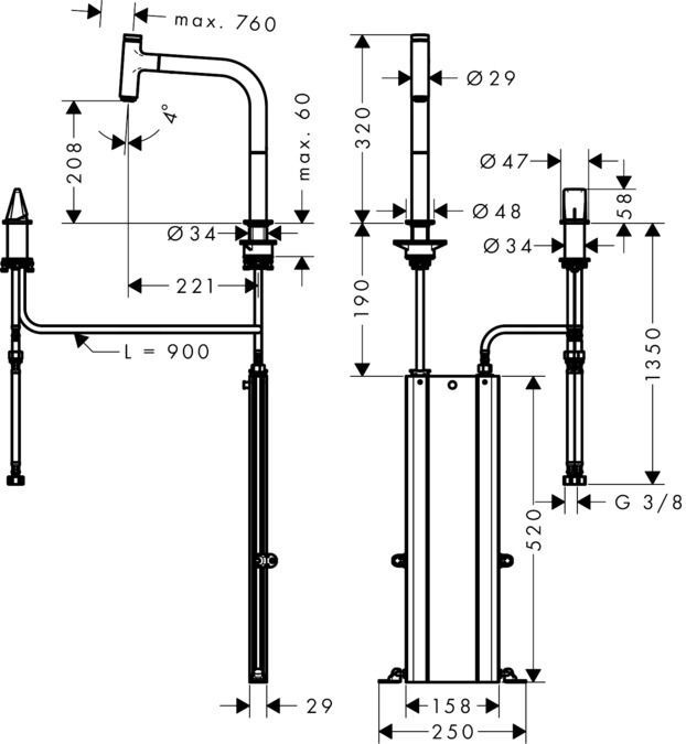 Комплект Hansgrohe C71-F450-06 43201000 - 11