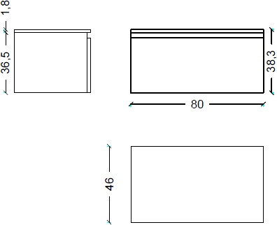 Тумба Armadi Art Flat Valessi Uno-S 80 подвесная черный матовый 897-080-A mat - 2