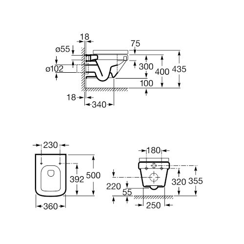 Чаша для унитаза подвесного Roca Dama-N 346788000 - 1