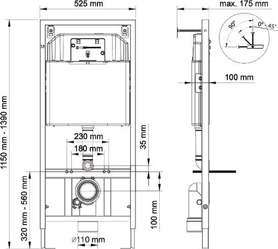 Система инсталляции для унитазов Berges Wasserhaus Novum без кнопки смыва 040000 - 2