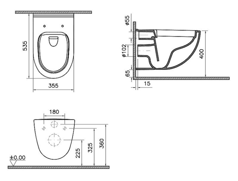 Унитаз подвесной Vitra S40 с крышкой, белый (7759B003-0075) - 3