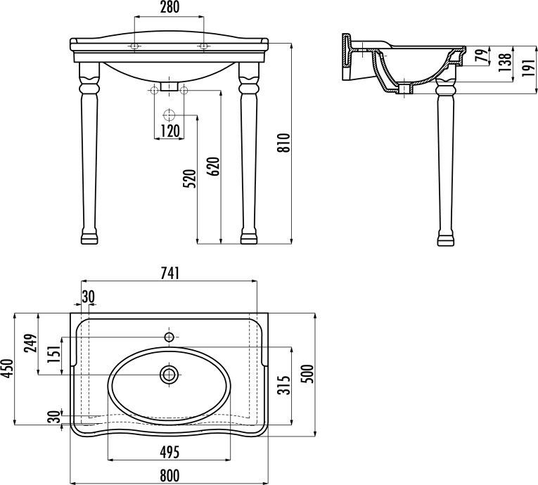 Раковина Creavit Antik AN080 AN080-00CB00E-0000 - 4